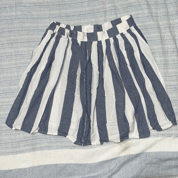 American Apparel Striped Blue & White Skirt Sailor Nautical Preppy Classic - Picture 2 of 6